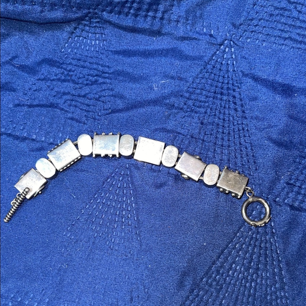 Silver And Prasiolite Large Gemstone Bracelet - image 3